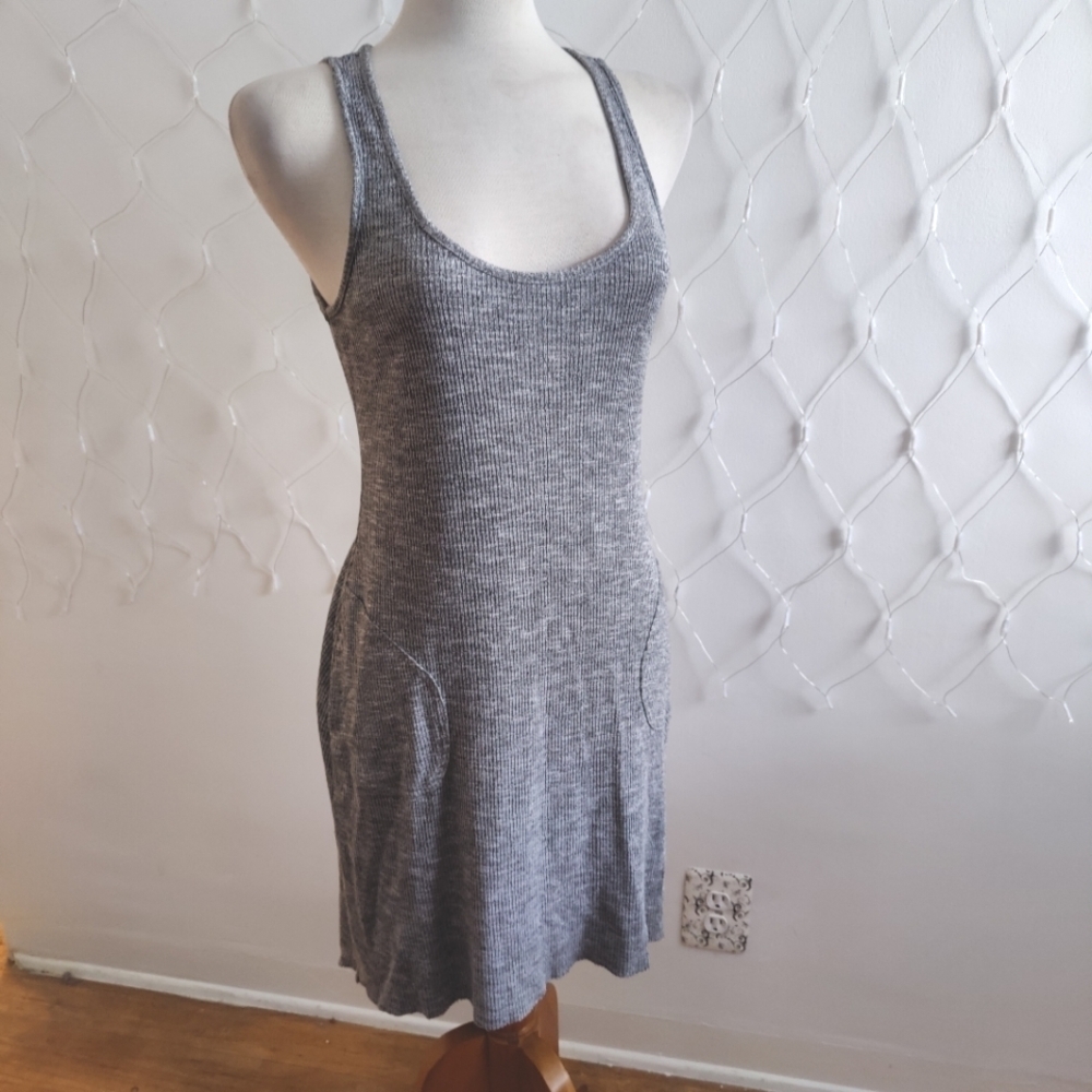 Summer Sundress • Rachael Roy Tank Dress • Gray • Ribbed • Size Medium